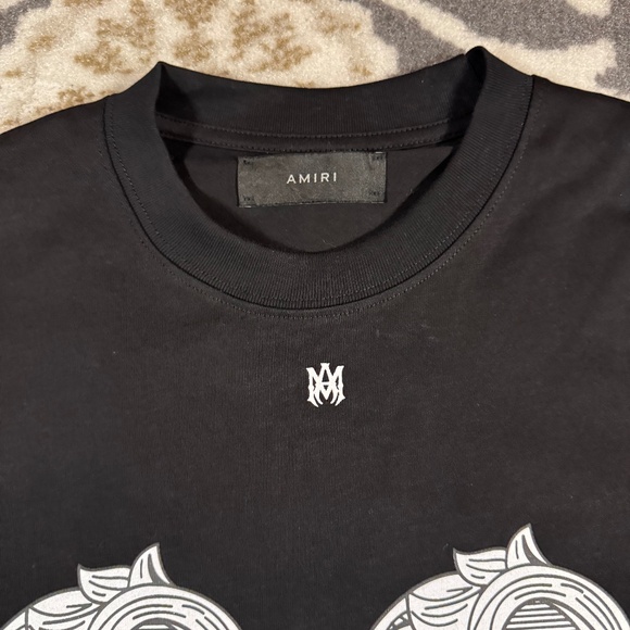 Mens Washed Black Amiri Logo Tee Shirt Size Large - Picture 3 of 4